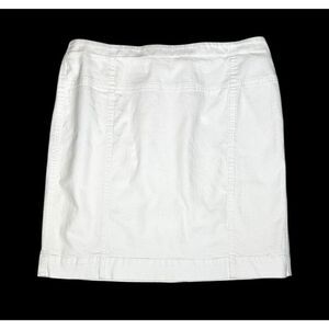 AK Anne Klein White Stretch Cotton Mid Thigh Mini Skirt Size Women’s Size 14